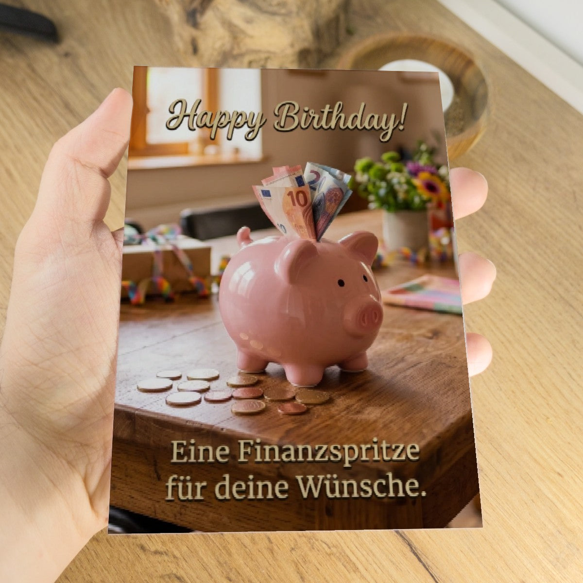 Wackelbild Geburtstag Klappkarte C6 Spaarschwein