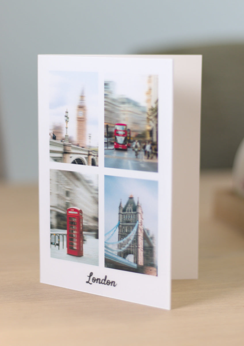 3D Klappkarte C6 Collage 2x2 London